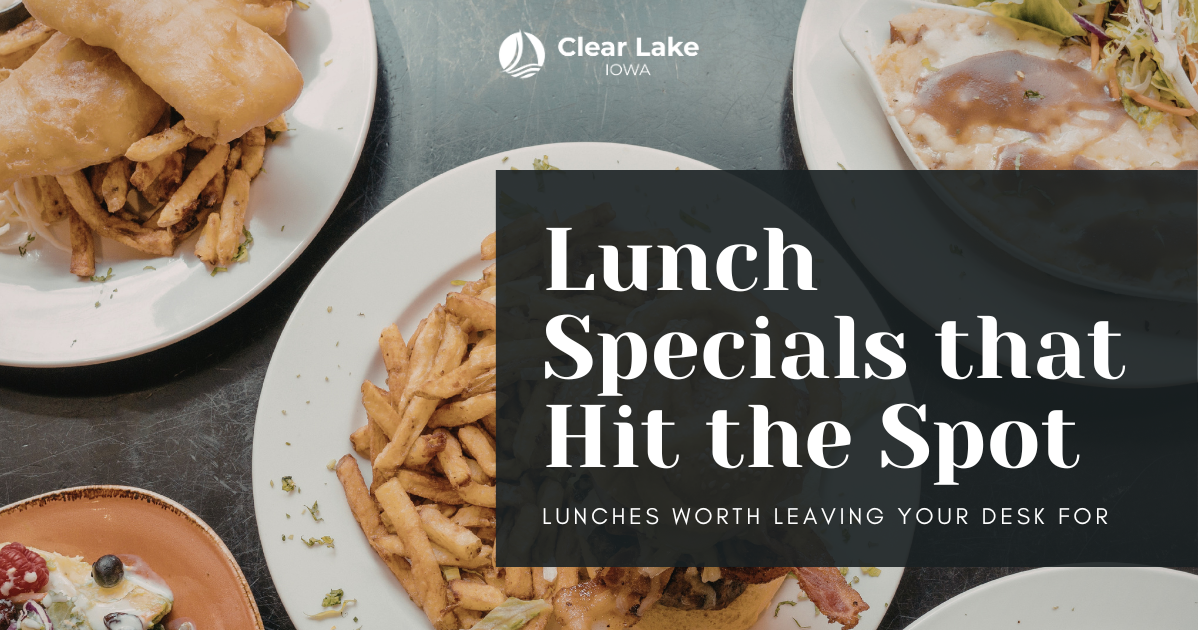 Lunch Specials that Hit the Spot blog cover with entrees and text