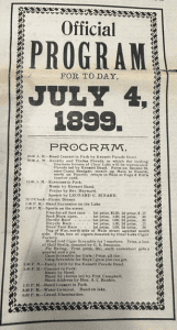 1899 Fourth of July program Clear Lake Iowa.