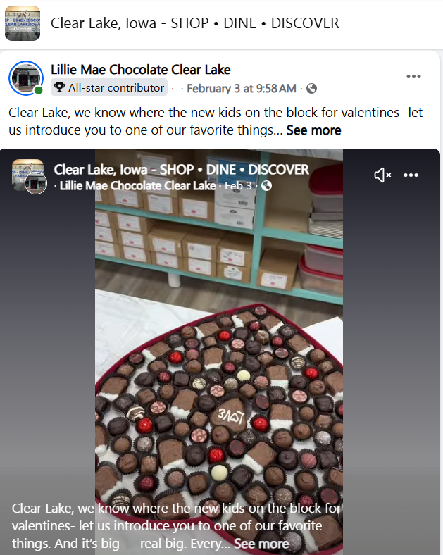 Lillie Mae box of chocolates