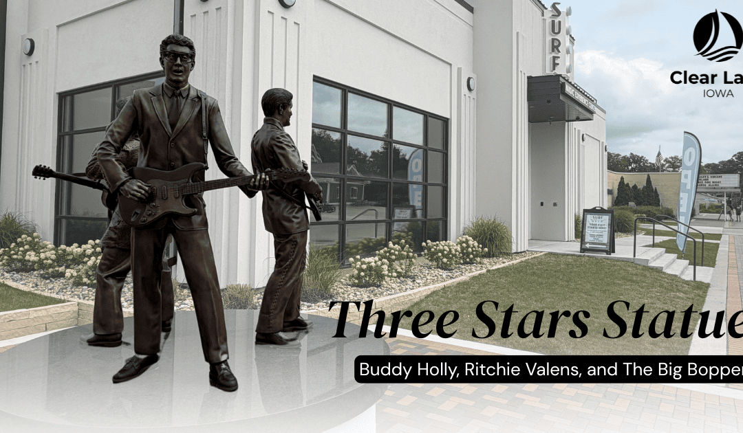 Buddy Holly, Ritchie Valens & Big Bopper Statues in Clear Lake, Iowa